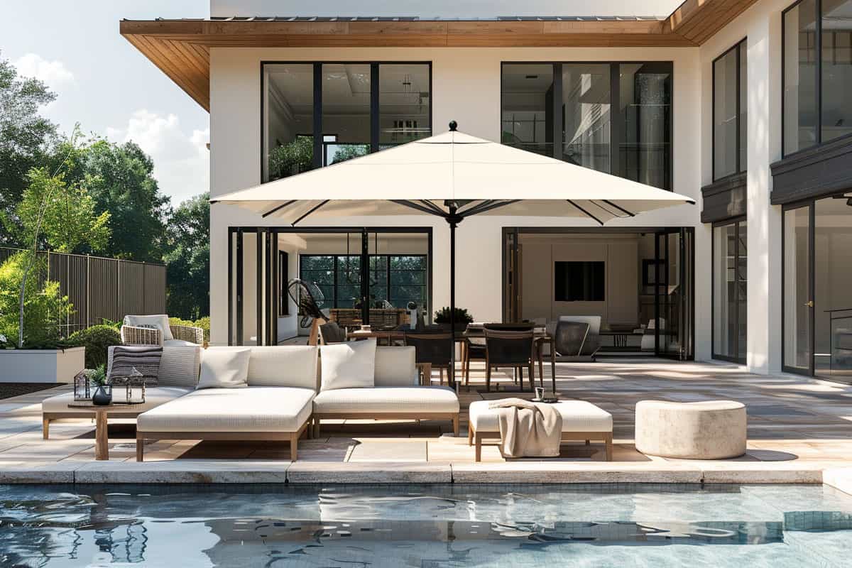 parasol carré pour ombrage sur la terrasse