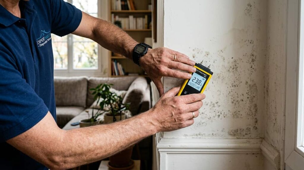 mesure humidité mur avec testeur